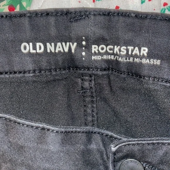 Old Navy black stretch Rockstart Mid-Rise jeans​ - Picture 3 of 3